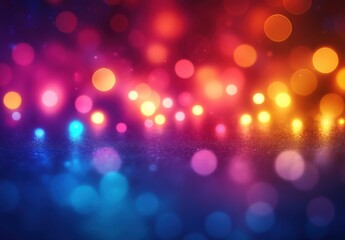Colorful Bokeh Lights and Glitter Abstract Background