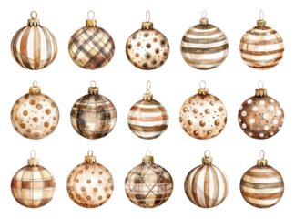 PNG Vintage striped polka dot ornaments, element set on transparent background