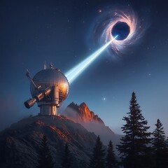 Naklejka premium ufo in the night