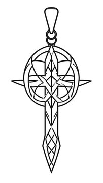 black pendant necklace design clip art preview