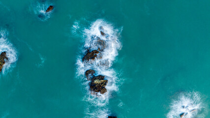 Deep Blue Arabian Sea and Rocky Coastline, Konkan, Maharashtra