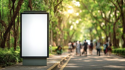 Blank Billboard in Urban Park at Daytime