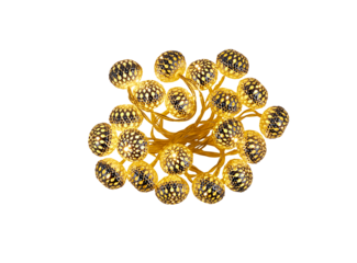 Electrical wire with yellow light cut out isolated transparent background