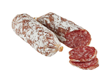 salami sausage cut out isolated transparent background
