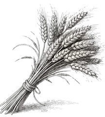 Bunch of Wheat Stalks Tied with Ribbon grain harvest © shamim