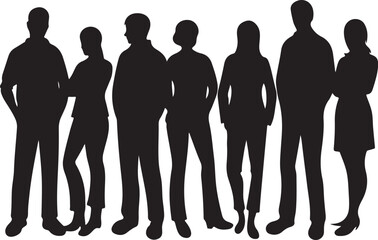 Silhouette Group of Seven People women
