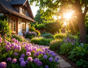 Sunlit garden house