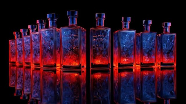 Colorful bottles arrangement