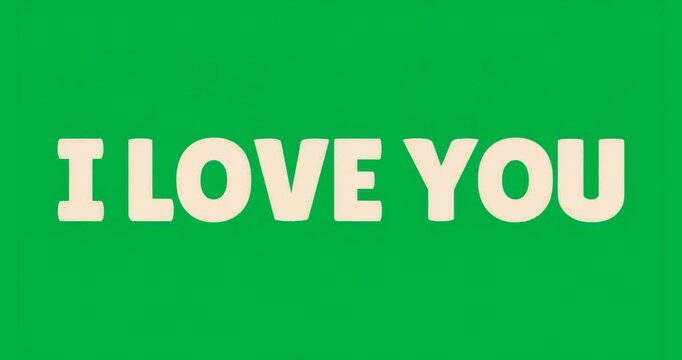 Blue glitch pulsing around off-white I LOVE YOU text reflection reappearing while intensifying