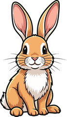 Fototapeta premium cheerful cartoon bunny a symbol of springs gentle arrival, isolated on transparent background