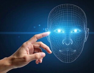 Hand interacting with a digital human head