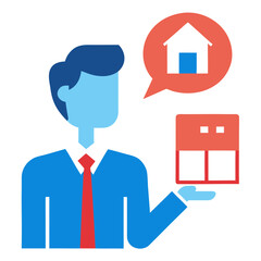 Real estate agent discussing property with a client icon