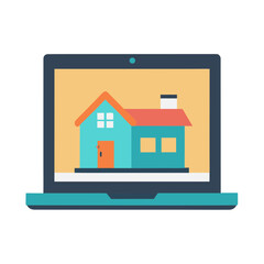 Digital house viewing on a laptop screen