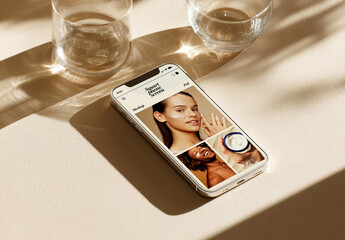 Smartphone On Table Mockup