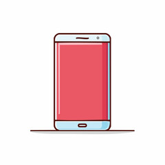 Sleek Red Smartphone with Rounded Edges and Minimalist Design.