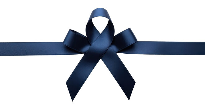 Blue ribbon tied in a bow, gift wrapping isolated PNG with Transparent Background