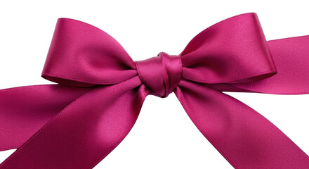 Pink ribbon bow for gift wrapping and decoration isolated PNG with Transparent Background