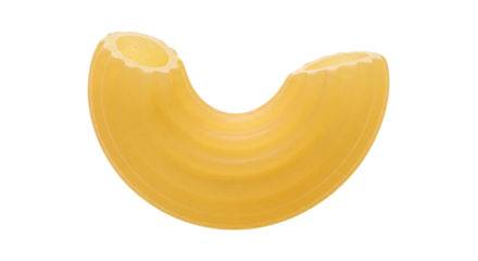 Single elbow macaroni noodle isolated PNG with Transparent Background
