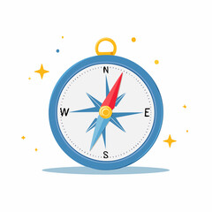 Classic Blue Compass with Red and Blue Needle for Navigation.