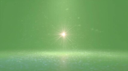 abstract green background with stars, sun in the sky, ray, light - Powered by Adobe