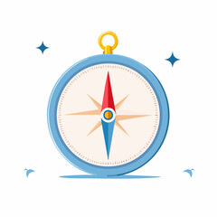 Classic Blue Compass with Red and Blue Needle Gold Accents.