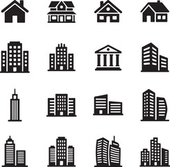 Modern architectural building design with geometric elements