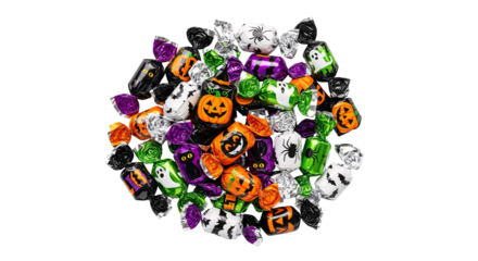 Halloween candy assortment colorful spooky treats for trick or treat