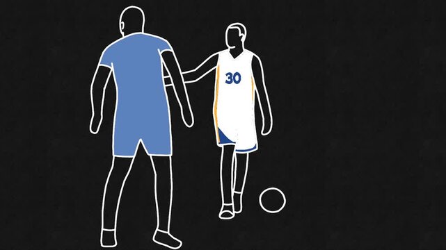 Fake Shoot and Crossover Basketball in 2D Animation. Crossover Basketball hand drawn Animation. Nice Fake Shoot Animation