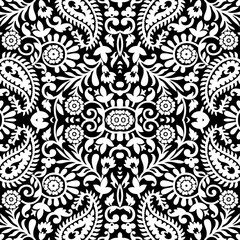 Abstract Floral Ornament Seamless Pattern – Tracery Vector Design