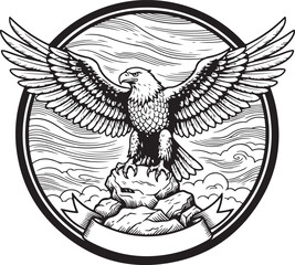 Majestic eagle in flight with bold colors