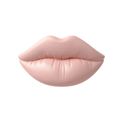 Lips 3D PNG Soft Pink Glossy Pout Isolated Clipart
