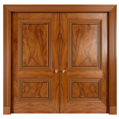 Elegant Wooden Double Doors A Classic Entrance with Rich Grain and Detail