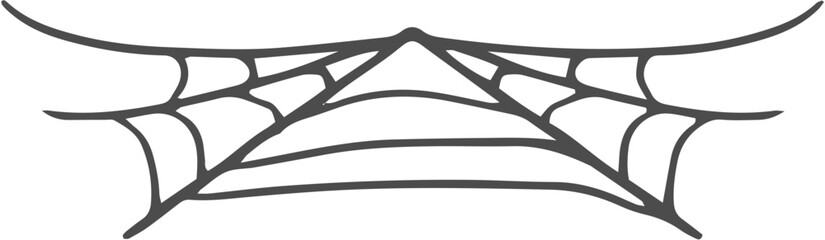 Hand-drawn spiderweb illustration spooky Halloween decoration element.