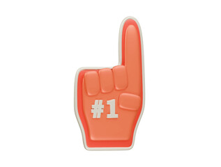 number one foam finger icon 3d illustration render