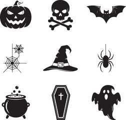 Spooky halloween night scene with haunted elements