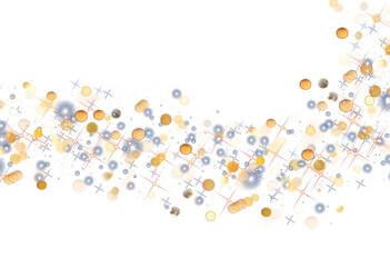 Christmas bokeh shining star dust particles seamless sparkling on transparent background, luxury stars glittering effect 