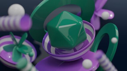 Background with green and purple shapes for design projects. Ideal for posters, websites, and digital art in need of abstract elements. - Powered by Adobe