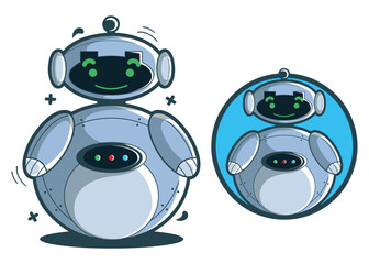 Robotic cartoon mascot characters