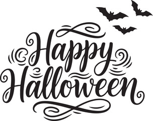 Spooky halloween illustration with classic holiday elements and vibrant colors