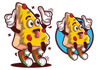 Pizza cartoon mascot characters