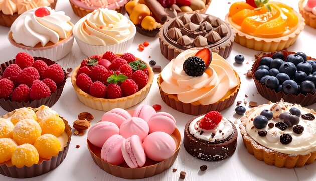 Assorted pastries and desserts