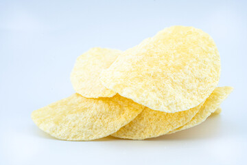 Potato chips isolated on white background