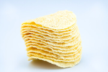 Potato chips isolated on white background