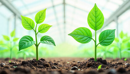 Artistic Botanical Illustration of Auxin and Cytokinin Interactions in Apical Dominance and Branching.