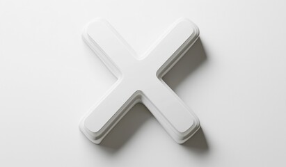 Obraz premium Simple white letter X on solid background with minimalistic design and matte surface material, abstract typography concept