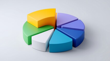 business data statistics analysis 3d illustration with graphs or pie charts  