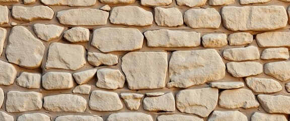 Fototapeta premium Ancient, weathered stone wall texture, rough surface, shadow, facade