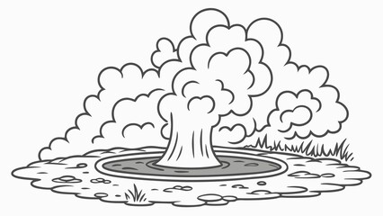 Real smoke burst forming circular pattern, isolated fog explosion.