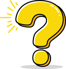 Bright yellow question mark symbol with radiating light effect representing curiosity or a puzzle solution idea vector