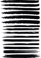 Vector art illustration of a set of black and white grunge textures with a frame and brush strokes
